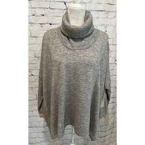 THML Grey Oversized Baggy Turtleneck Sweater With Elbow Patches Size X- Small XS